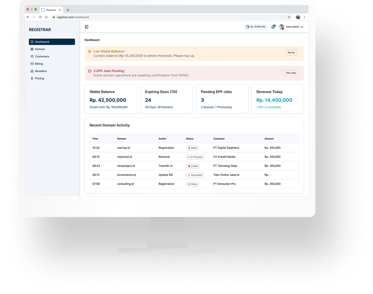 Registrar Dashboard
